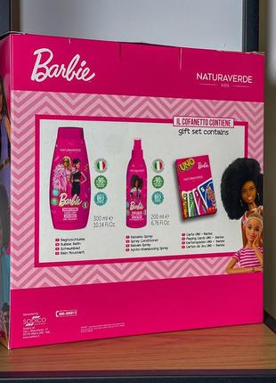 Подарочный набор барби naturaverde kids barbie (bubble/bath/300ml + spray/200ml + cards/1pc)3 фото