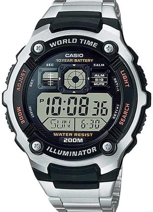 Мужские часы casio ae-2000wd-1avef, черный с серебряным