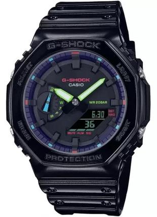 Мужские часы casio ga-2100rgb-1aer, черный цвет