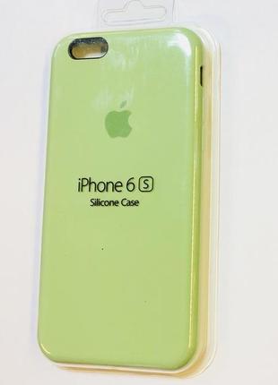 Оригинальный чехол sicone case на iphone 6/6s салатового цвета