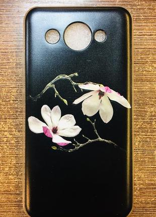 Силіконовий чохол на телефон huawei y3 2017 з малюнком квітів1 фото