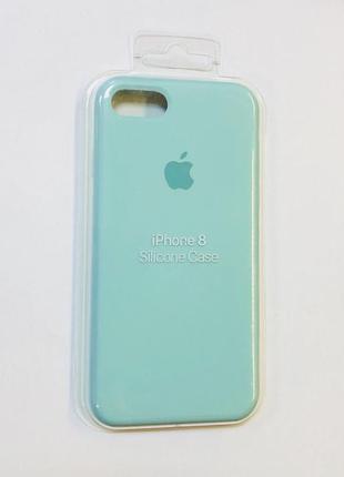 Оригинальный чехол sicone case на iphone 8 бирюзового цвета