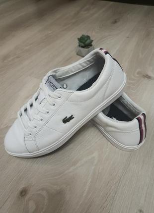 Кожаные кеды lacoste 39.5 размер