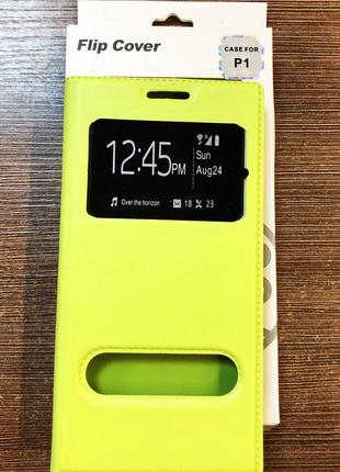 Чехол-книжка на телефон lenovo p1 салатового цвета