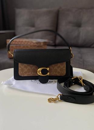 Сумка coach tabby shoulder with signature canvas tan black