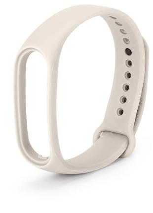 Силиконовый ремешок mrk для фитнес браслета xiaomi mi band 5/6 (41) milk с металлической кнопкой (mrk2680)