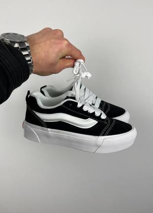 Кеди vans knu skool platform black white3 фото