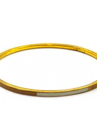 Браслет медный с бело-золотыми костяными вставками (d-7 см, ширина 4 мм)