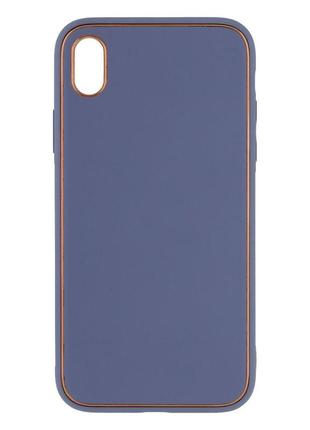Чехол leather gold with frame without logo для iphone xr цвет 12, peach8 фото