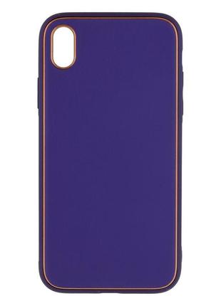 Чехол leather gold with frame without logo для iphone xr цвет 12, peach7 фото