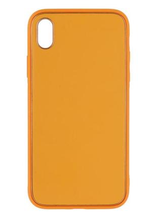 Чехол leather gold with frame without logo для iphone xr цвет 12, peach