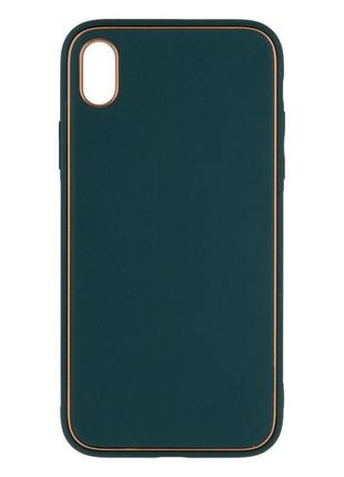 Чехол leather gold with frame without logo для iphone xr цвет 12, peach5 фото