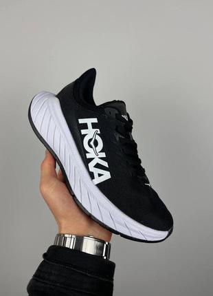 Кросівки текстильні hoka one carbon x white black