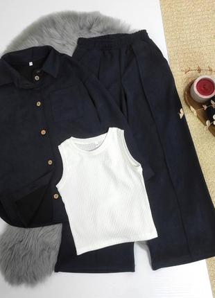 Костюм трійка (сорочка+топ+штани палаццо)