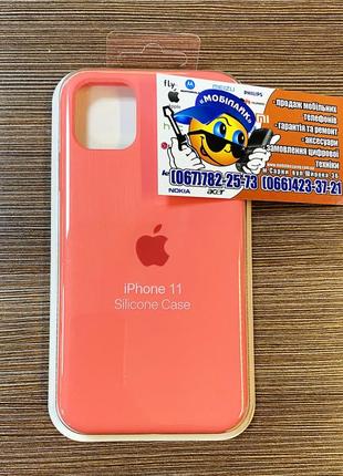 Оригінальний чохол silicone case на iphone 11 світло-рожевого кольору