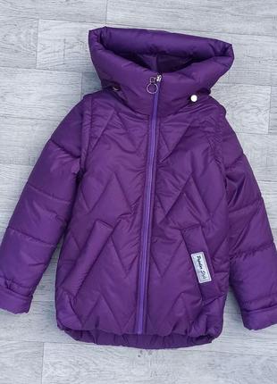 Осенняя куртка-жилетка для девочки подростка на весну осень подростковая демисезонная курточка сливовый 152