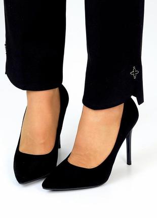 Туфли женские экозамша кольры в ассортименте беж,черный,электрик, фуксия9 фото