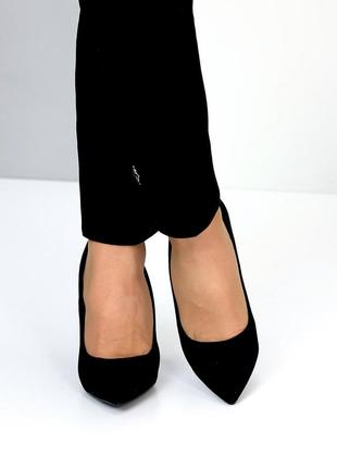 Туфли женские экозамша кольры в ассортименте беж,черный,электрик, фуксия4 фото
