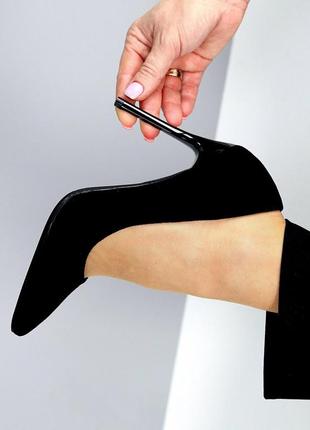 Туфли женские экозамша кольры в ассортименте беж,черный,электрик, фуксия8 фото