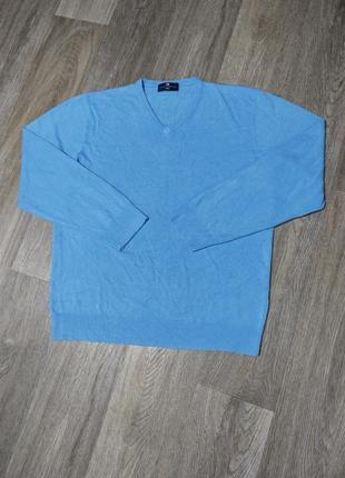 Мужской тонкий свитер / blue harbour / синяя кофта / свитшот / m&s / мужская одежда / чоловічий одяг /
