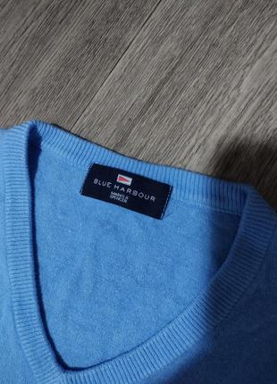 Мужской тонкий свитер / blue harbour / синяя кофта / свитшот / m&s / мужская одежда / чоловічий одяг /2 фото
