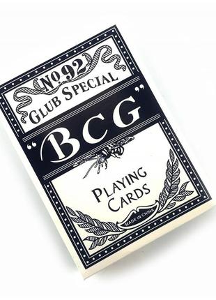 Карты игральные пластиковое покрытие "bcg" (9х6,5х1,8 см) синяя рубашка