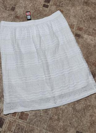 Новая белая батистовая юбка шитье прошва батал 564 фото