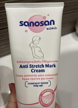 Крем від розтяжок sanosan mama anti-stretch mark cream для вагітних1 фото