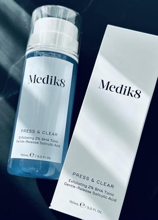 Medik8 press and clear 150ml отшелушивающий тоник с салициловой кислотой1 фото