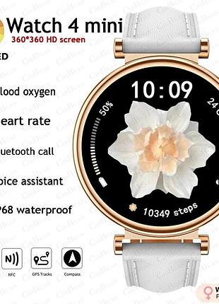 Смарт годинники жіночі з oled екраном/smart watch / фітнес браслет біло- золотого кольору