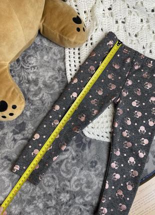 Термолосины лосины утепленные на меху disney at primark 2-3 92-98 minnie mouse серые золотые минные маус2 фото