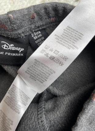 Термолосины лосины утепленные на меху disney at primark 2-3 92-98 minnie mouse серые золотые минные маус7 фото