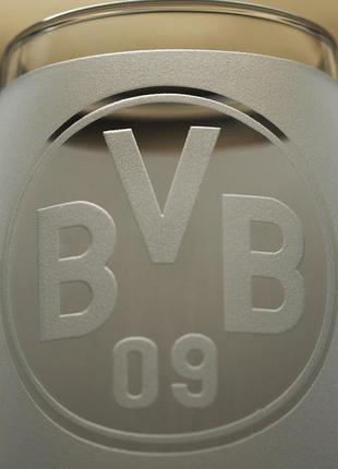 Бокал матовий 440 мл  з лого футбольного клубу борусія дортмунд4 фото