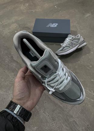 Кроссовки new balance 990v5 grey серые женские / мужские4 фото