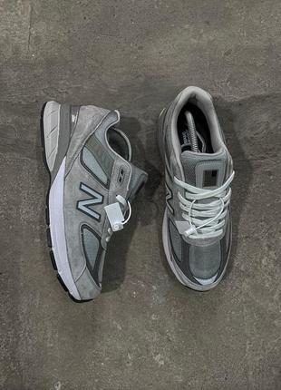 Кроссовки new balance 990v5 grey серые женские / мужские8 фото