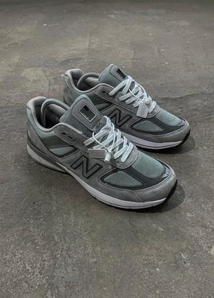 Кроссовки new balance 990v5 grey серые женские / мужские10 фото