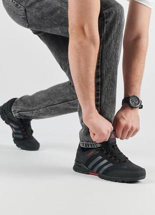 Чоловічі кросівки adidas terrex continental black gray red, чоловічі кеди адідас чорні, чоловіче взуття