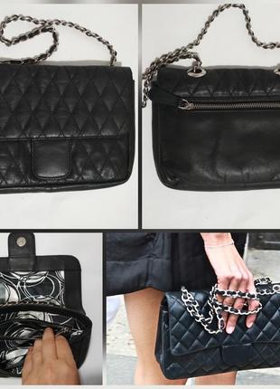 Кожаная сумочка роскошная фирменная стёганая на цепочке клатч в стиле chanel1 фото