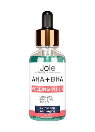 Пилинг для лица jole peeling complex с комплексом кислот aha + bha ph 3.0 30 мл