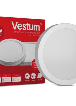 Круглий світлодіодний накладний світильник vestum 18w 4000k 220v 1-vs-53031 фото