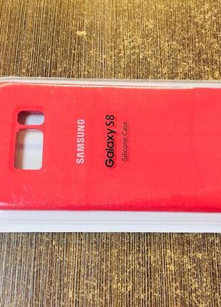 Силиконовый чехол на телефон samsung s8 красного цвета