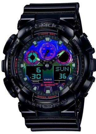 Мужские часы casio g-shock ga-100rgb-1aer, черный цвет