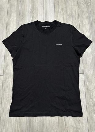 Базовая футболка calvin klein jeans black t-shirt