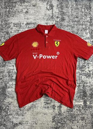 Polo v-power shell ferrari vintage поло футболка