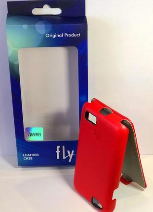 Чехол книжка на телефон fly iq 4490i красного цвета3 фото