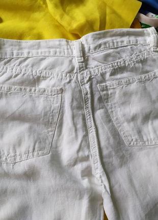 Тонкі вінтажні довгі прямі брюки по типу джинсів, льон, бавовна, висока талія4 фото