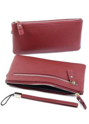 Червоний жіночий шкіряний гаманець uad-8011