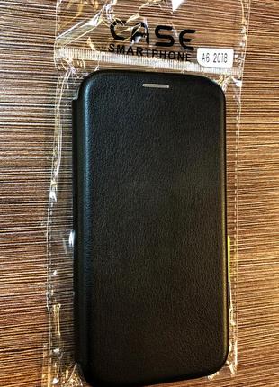 Чохол-книжка на телефон samsung galaxy a6 2018, a600fz чорного кольору1 фото