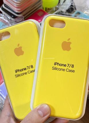 Оригінальний чохол silicone case на iphone 7 жовтого кольору