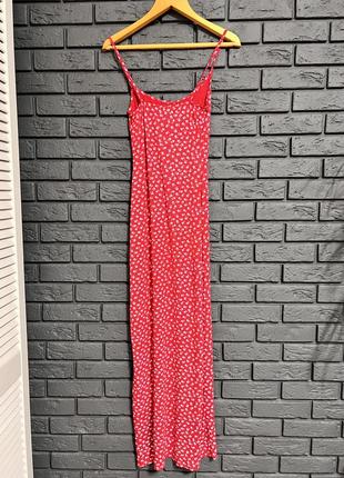 Красное платье в пол/миди платье/трикотажный сарафан5 фото